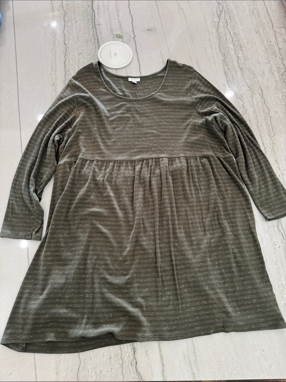 Everyday Olive Green Velvet Tunic Dress